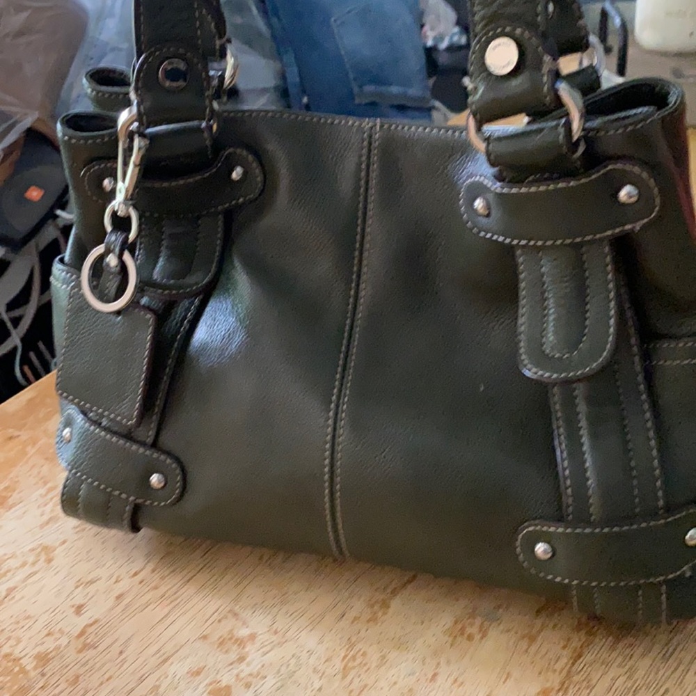 Black leather Tignanello purse